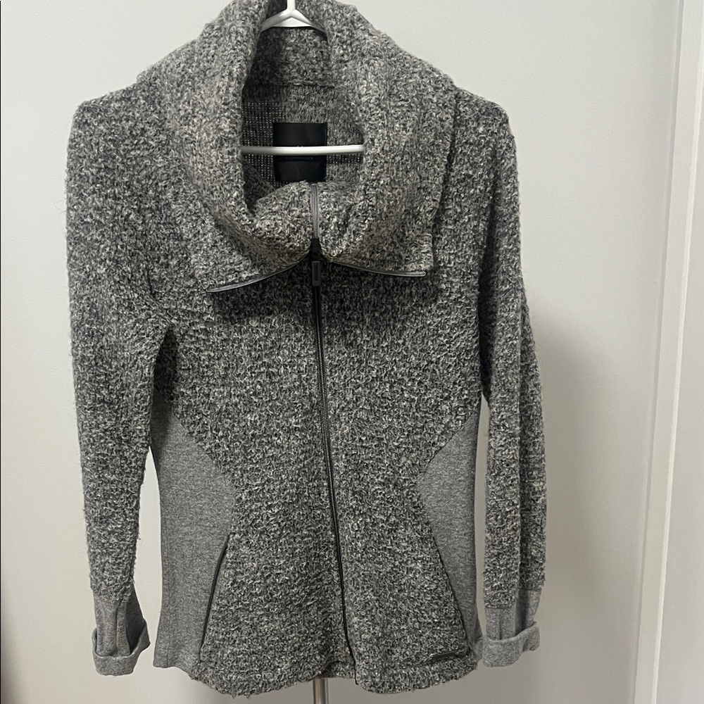 NOR Denmark Designer Jacket & Skirt Set – Grey Textured Panels –European Style